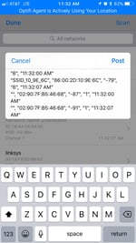 Optifi iOS Agent - Post WiFi Scan Information 2