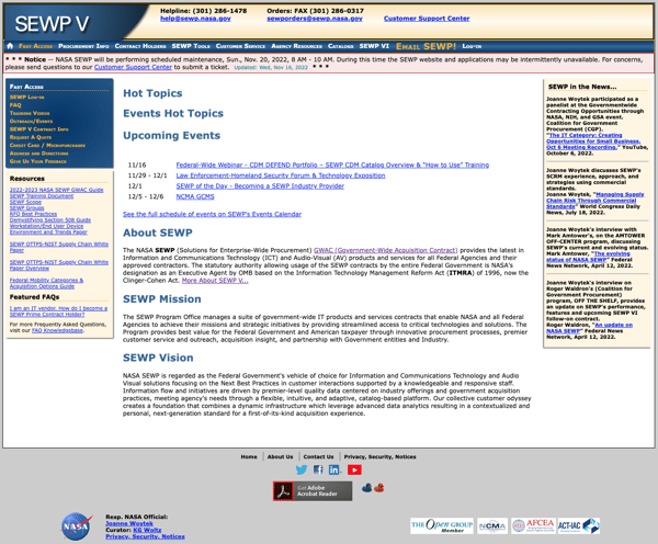 sewp-v-website